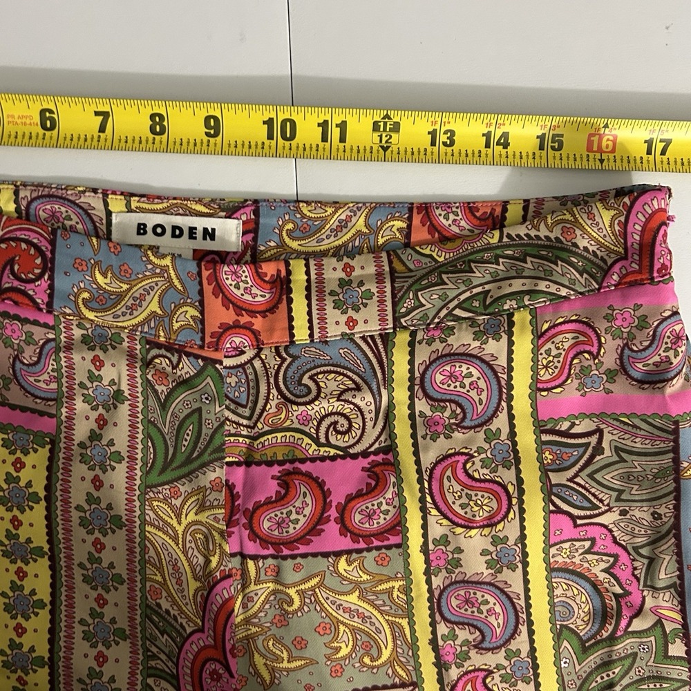 Boden Pants Patchwork Paisley Wide Leg Multicolor Women's US12/UK16 - Picture 11 of 12